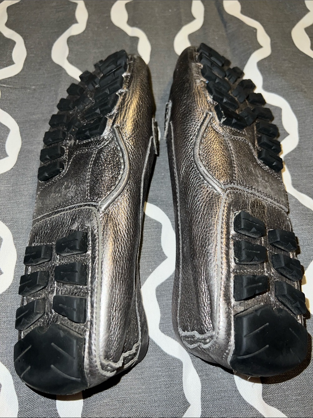 Coach Metallic Pewter Leather Bit Loafers - Picture 4 of 5